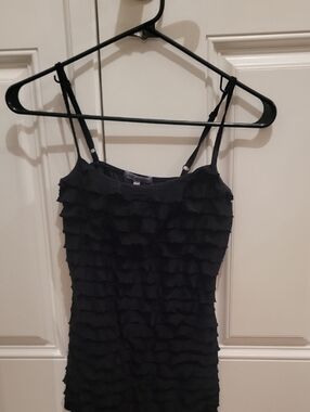 Charlotte Russe Black Ruffled Top. Size Med.